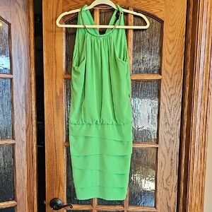 Laundry By Shelli Segal Bright Green Halter Midi Dress